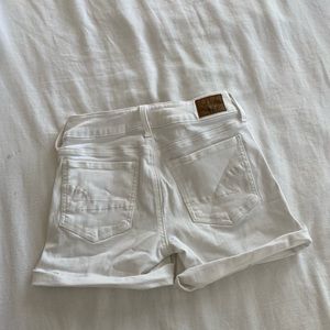 American Eagle AEO - white cuffed denim jean shorts next level stretch x